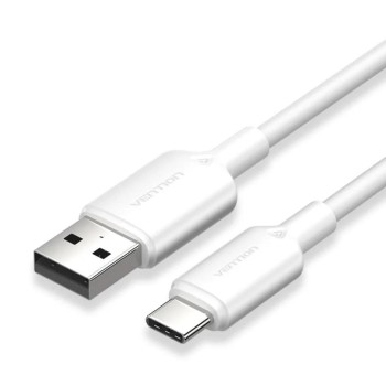 VENTION USB 2.0 A Male to C Male 3A Cable 1M White Flexible PVC Type (CWAWF) (VENCWAWF)