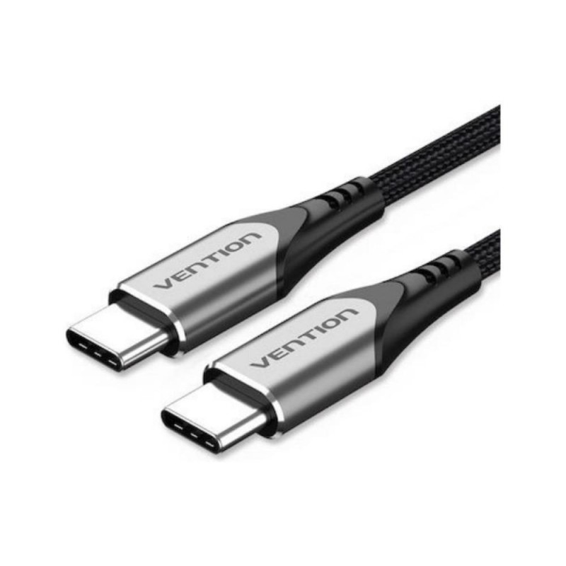 VENTION USB 2.0 C Male to C Male 5A Cable 1M Black Flexible PVC Type (TRWBF) (VENTRWBF)