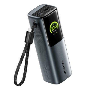 VENTION 20000mAh Power Bank (USB-C + USB-C/USB-C/USB-A) 165W Gray TFT Display Type (FKFH0) (VENFKFH0)