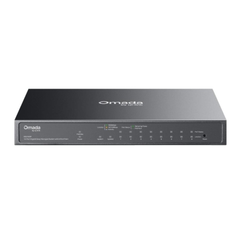 TP-Link Omada 10-Port Gigabit Easy Managed Switch with 8-Port PoE+ (63W POE Budget) (ES210GP) (TPES210GP)