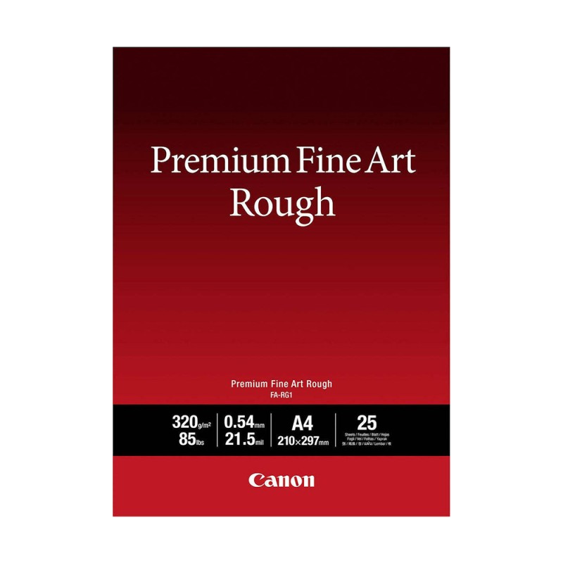Canon FA-RG1 Photo Paper Premium Fine Art Rough A4 (21x30) 320gr/m² for Printers Inkjet 25 Sheets (4562C001) (CANFA-RG1A4)