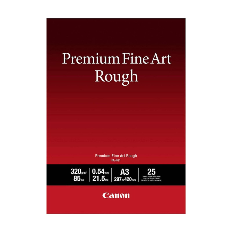 Canon FA-RG1 Photo Paper Premium Fine Art Smooth A3 320gr/m² for Printers Inkjet 25 Sheets (4562C003) (CANFA-RG1A3)