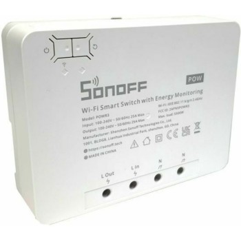 SONOFF Έξυπνος Ενδιάμεσος Διακόπτης WiFi με Παρακολούθηση Ενέργειας POWR3 (25A/5500W) (Λευκό) (POWR3) (SONPOWR3)