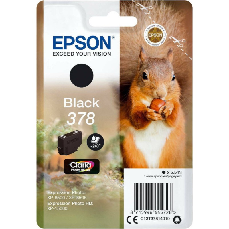 Epson Inkjet Ink Cartridge 378 Black (C13T37814010) (EPST37814010)