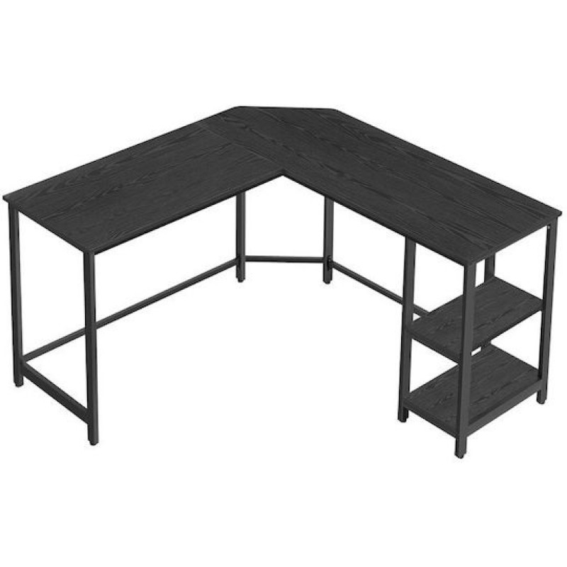 Vasagle Γωνιακό Mεταλλικό γραφείο 138 x 138 x 75 cm  Χρώματος Μαύρο με υφή Ξύλου (LWD072B56) (VASLWD072B56)
