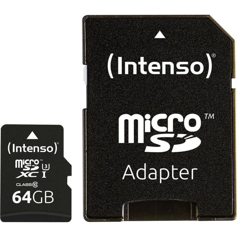 INTENSO microSDXC Card 64GB Class 10 UHS-I Professional with Adapter (3433490) (INTE3433490)