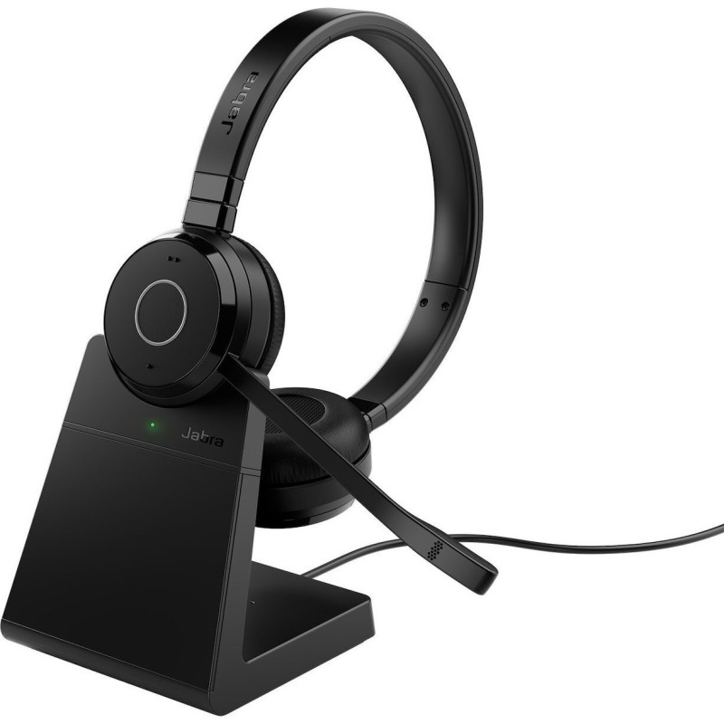 JABRA Evolve 65 TE Wireless Stereo Headset MS Link 390a USB-A with Charging Stand Black (6699-833-399) (JAB6699-833-399)