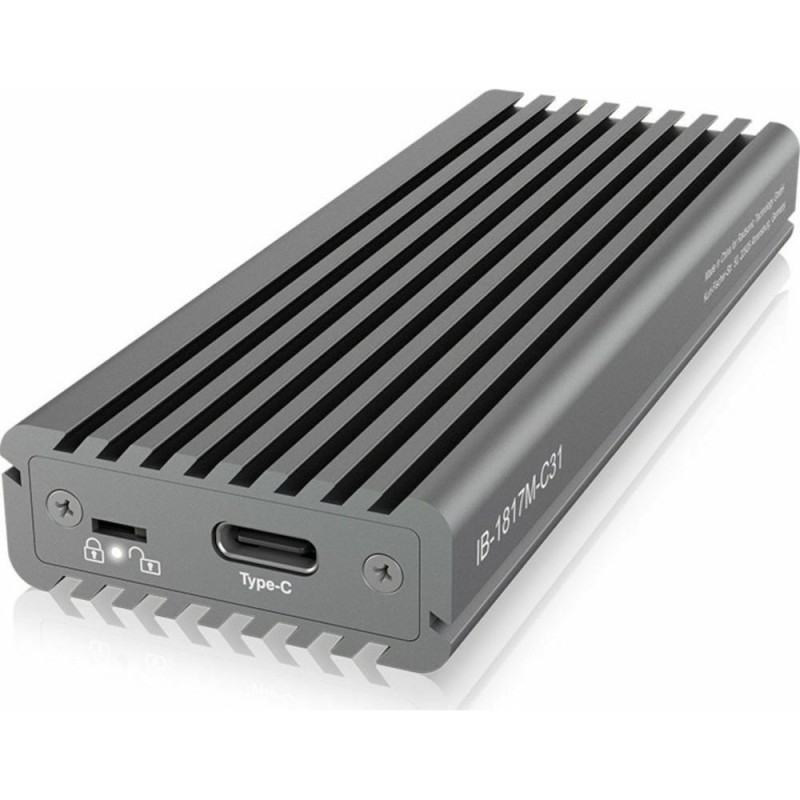 ICY BOX External Enclosure for M.2 NVMe SSD USB 3.1 Gen 2 Type-C with Write Protection Aluminium Grey (IB-1817M-C31) (RSCIB-1817M-C31)
