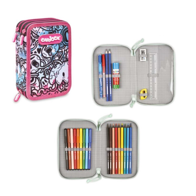 ΚΑΣΕΤΙΝΑ CARIOCA ΓΕΜΑΤΗ COMIX 2 ZIP PINK/ΒLUE