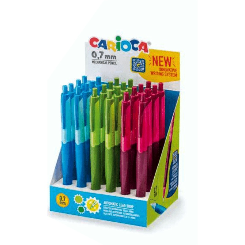 ΜΟΛΥΒΙΑ ΜΗΧΑΝΙΚΑ CARIOCA 0,7mm (automatic lead drop) stand 24τεμ.