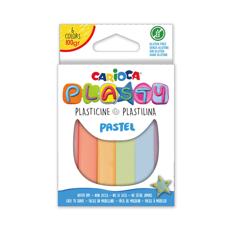 ΠΛΑΣTEΛΙΝΗ CARIOCA  PASTEL 6 χρωμ. 100gr