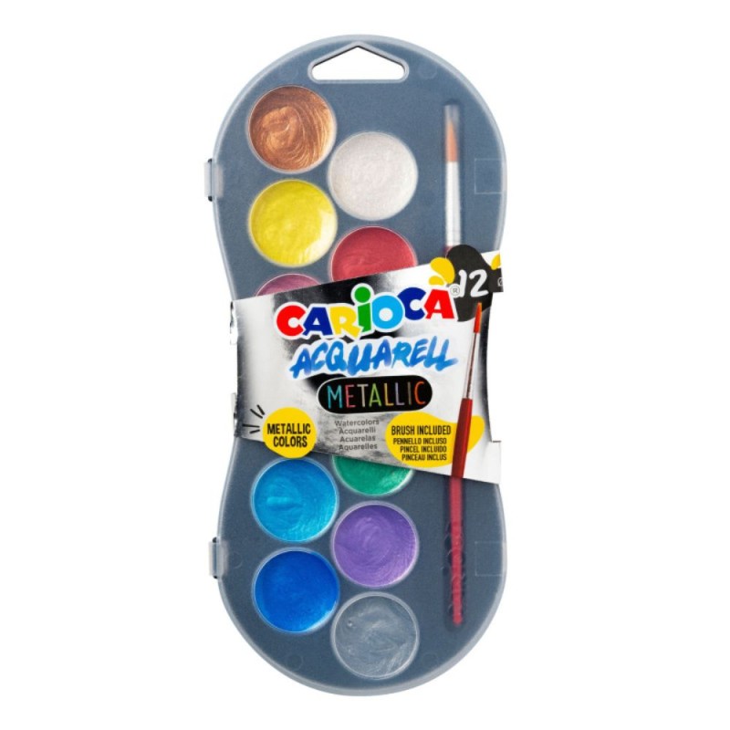 ΥΔΡΟΧΡΩΜΑΤΑ CARIOCA ΣΤΡΟΓΓΥΛΑ 12 τεμ. METALIC