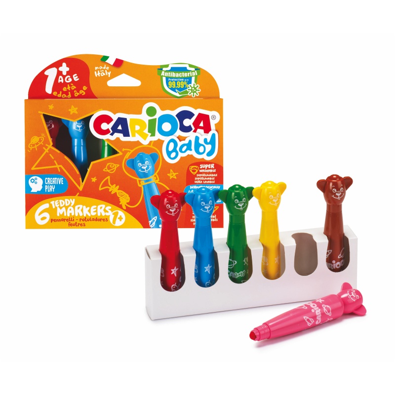 ΜΑΡΚΑΔΟΡΟΙ CARIOCA BABY JUMBO 1+  TEDDY 6 χρωμ.
