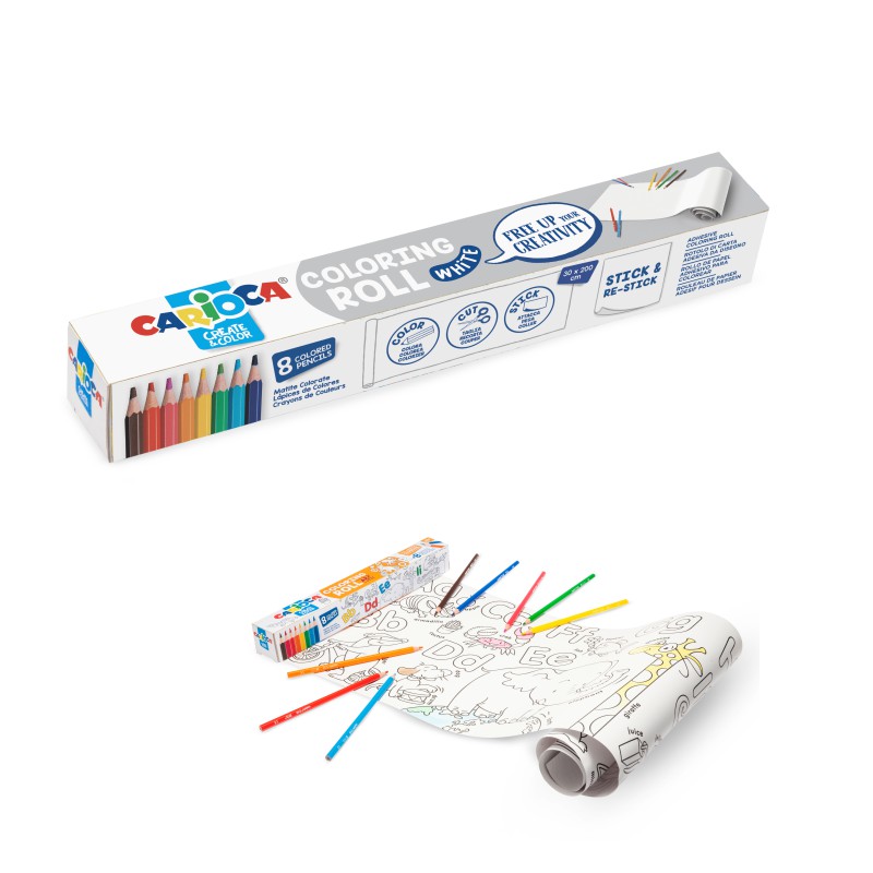 ΣΕΤ ΖΩΓΡΑΦΙΚΗΣ CARIOCA COLORING ROLL WHITE