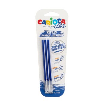 ΑΝΤΑΛ/ΚΑ ΣΤΥΛΟΥ CARIOCA ERASABLE OOPS ΜΠΛΕ (μπλίστερ 3τεμ.)