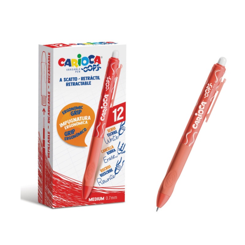 ΣΤΥΛΟ CARIOCA ERASABLE OOPS ΑΥΤΟΜΑΤΟ ΚΟΚΚΙΝΟ
