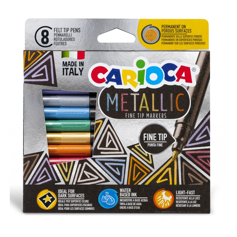ΜΑΡΚΑΔΟΡΟΙ CARIOCA ΣΕΤ ΨΙΛΟΙ METALLIC 8 χρωμ.