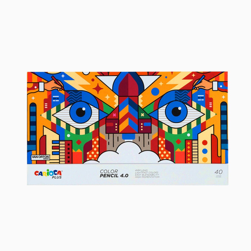 ΚΡΑΓΙΟΝ ΞΥΛΙΝΑ CARIOCA PLUS ΣΕΤ 40 χρωμάτων. (hard box)