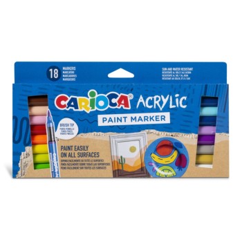 ΜΑΡΚΑΔΟΡΟΙ ΑΚΡΥΛΙΚΟΙ CARIOCA ΣΕΤ 18χρωμ. (brush tip)