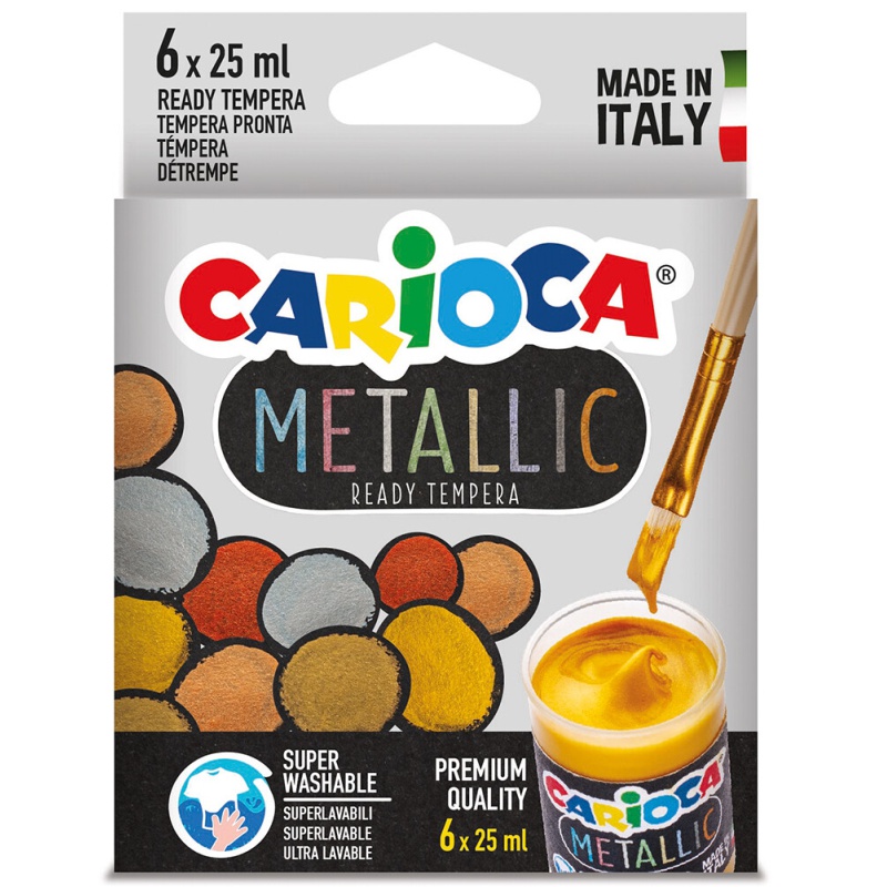 ΤΕΜΠΕΡΕΣ CARIOCA METALLIC ΣΕΤ ΒΑΖΑΚΙ 6/25ml (35gr)