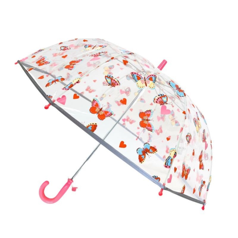 ΟΜΠΡΕΛΑ ΔΙΑΦΑΝΗ ΠΑΙΔΙΚΗ PAPILLONS ΜΕ ΣΦΥΡΙΧΤΡΑ (μήκος 67cm διάμετρος 74cm)