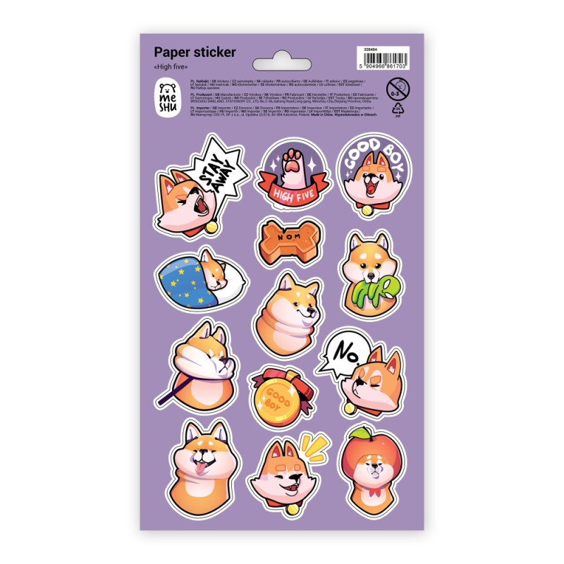 ΑΥΤΟΚΟΛΛΗΤΑ MESHU HIGH FIVE (πακέτο 10 καρτέλες12χ21)