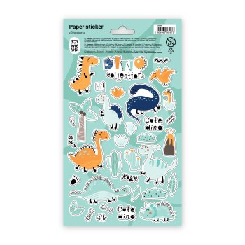 ΑΥΤΟΚΟΛΛΗΤΑ MESHU DINOSAURS  (πακέτο 10 καρτέλες12χ21)