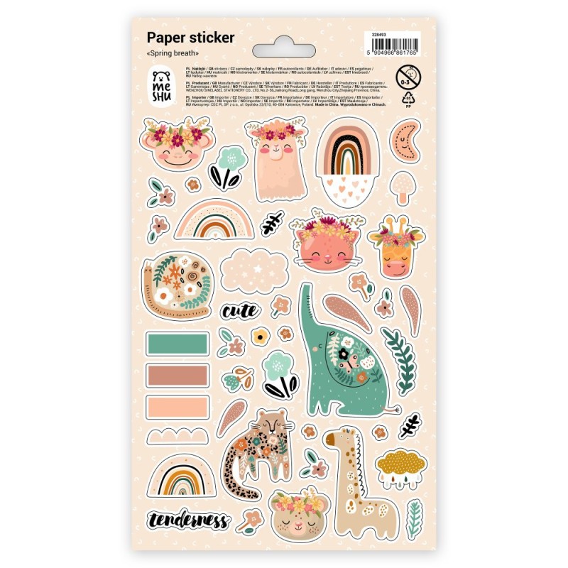 ΑΥΤΟΚΟΛΛΗΤΑ MESHU SPRING BREATH (πακέτο 10 καρτέλες12χ21)