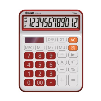 ΚΟΜΠΙΟΥΤΕΡ ELEVEN  CDC 110-WH/RD ΛΕΥΚΟ ΚΟΚΚΙΝΟ (12 ψηφία) 160x125x28mm