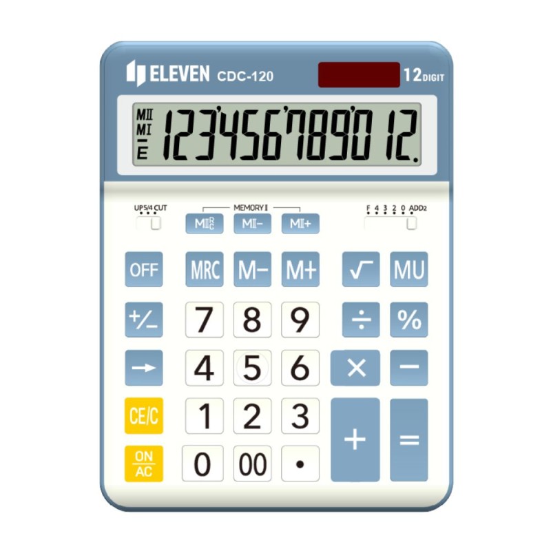 ΚΟΜΠΙΟΥΤΕΡ ELEVEN  CDC 120-WH/CY ΛΕΥΚΟ-ΣΙΕΛ (12 ψηφία) 206x155x35mm