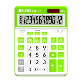 ΚΟΜΠΙΟΥΤΕΡ ELEVEN  CDC 120-WH/GN ΛΕΥΚΟ-ΛΑΧΑΝΙ (12 ψηφία) 206x155x35mm