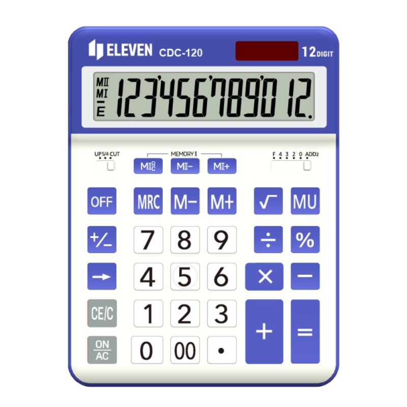 ΚΟΜΠΙΟΥΤΕΡ ELEVEN  CDC 120-WH/NV ΛΕΥΚΟ-ΜΠΛΕ (12 ψηφία) 206x155x35mm
