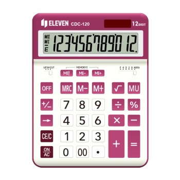 ΚΟΜΠΙΟΥΤΕΡ ELEVEN  CDC 120-WH/RD ΛΕΥΚΟ-ΦΟΥΞΙΑ (12 ψηφία) 206x155x35mm