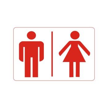 ΣΗΜΑ ΑΥΤΟΚΟΛΛΗΤΟ ΑΝΔΡΑΣ-ΓΥΝΑΙΚΑ ΚΟΚΚΙΝΟ 12χ10cm
