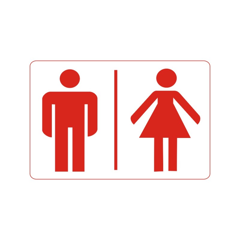 ΣΗΜΑ ΑΥΤΟΚΟΛΛΗΤΟ ΑΝΔΡΑΣ-ΓΥΝΑΙΚΑ ΚΟΚΚΙΝΟ 12χ10cm