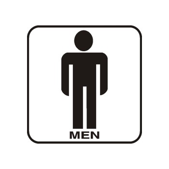 ΣΗΜΑ ΑΥΤΟΚΟΛΛΗΤΟ MEN ΜΑΥΡΟ 9,5x9.5cm