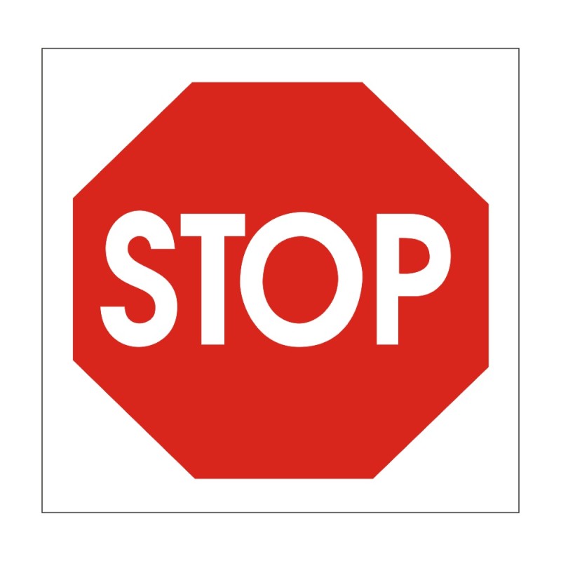 ΣΗΜΑ ΑΥΤΟΚΟΛΛΗΤΟ STOP ΕΞΑΓΩΝΟ 25x25cm
