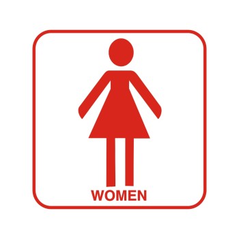 ΣΗΜΑ ΑΥΤΟΚΟΛΛΗΤΟ WOMEN ΚΟΚΚΙΝΟ  9.5x9.5cm