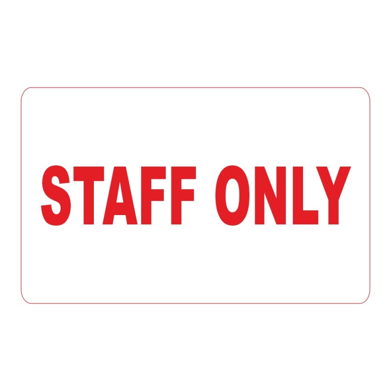 ΣΗΜΑ ΑΥΤΟΚΟΛΛΗΤΟ STAFF ONLY 10χ19cm