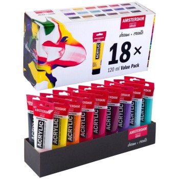 TALENS ΧΡΩΜΑΤΑ ΑΚΡΥΛΙΚΑ AMSTERDAM  βάση 18χρωμ. 120ml