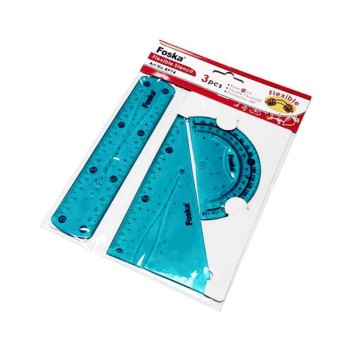 ΤΡΙΓΩΝΑ ΣΕΤ FOSKA ΕΥΚΑΜΠΤΑ 3τεμ. 15cm BP-74 ΜΠΛΕ