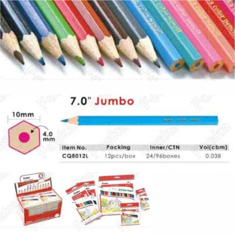 ΚΡΑΓΙΟΝ ΞΥΛINA FOSKA JUMBO (διαμ:10 mm) 12 χρωμάτων