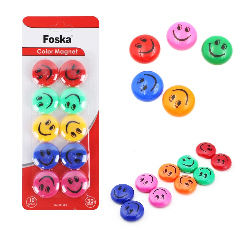 ΜΑΓΝΗΤΕΣ FOSKA ΧΡΩΜΑΤΙΣΤΟΙ ΦΑΤΣΟΥΛΕΣ ΜΠΛΙΣΤΕΡ 10τεμ. Φ30mm