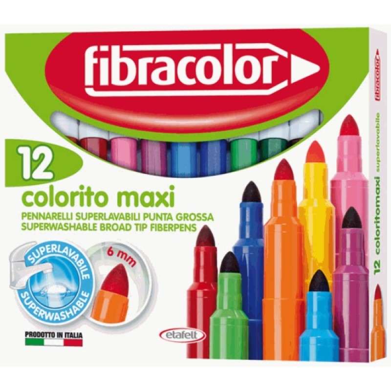 ΜΑΡΚΑΔΟΡΟΙ FIBRA COLORITO MAXI ΤΩΝ 12
