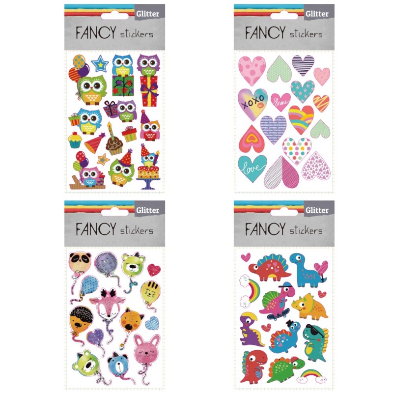 ΑΥΤΟΚΟΛΛΗΤΑ ΑΝΑΓΛΥΦΑ FANCY GLITTER(4 σχέδια ασορτι)