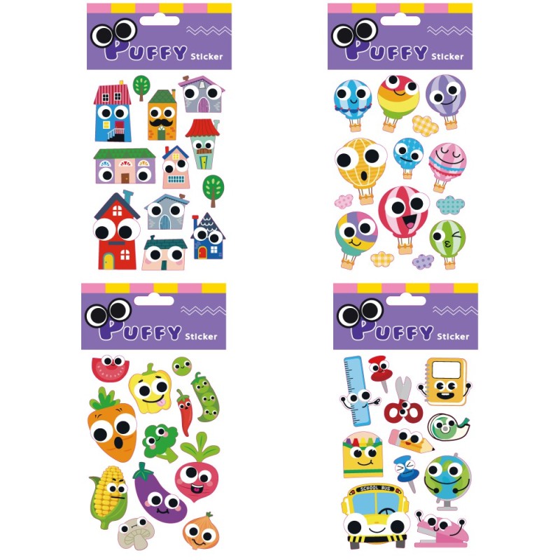 ΑΥΤΟΚΟΛΛΗΤΑ ΑΝΑΓΛΥΦΑ SOFT PUFFY (4 σχέδια ασορτι)