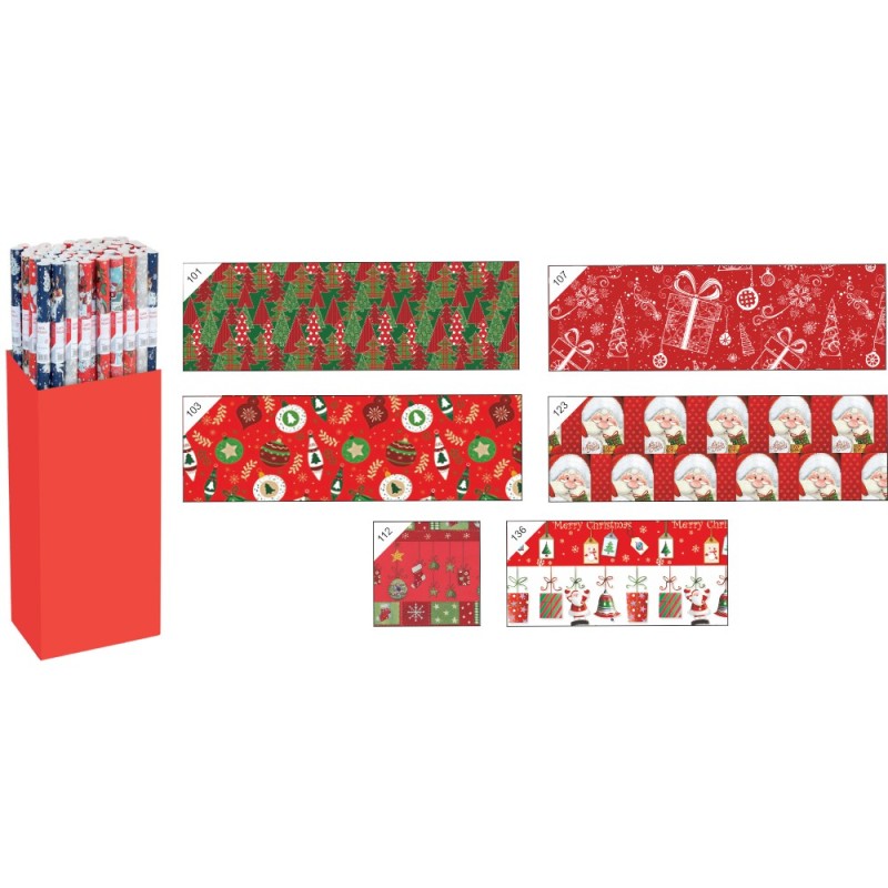 ΧΑΡΤΙ ΠΟΛΥΤΕΛΕΙΑΣ ΣΕ ΡΟΛΛΟ FLORIO CHRISTMAS RED 70x200 cm