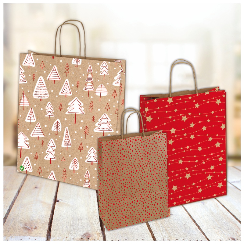 ΤΣΑΝΤΕΣ ΔΩΡΩΝ GREEN ΣΧΕΔΙΑ ΧΡΙΣΤΟΥΓΕΝΝΩΝ 18X8X20