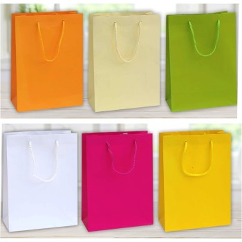 ΤΣΑΝΤΕΣ ΔΩΡΩΝ ΠΛΑΣΤΙΚΟΠΟΙΗΜΕΝΕΣ ΧΡΩΜΑΤΙΣΤΕΣ FLUO 10X7X12cm