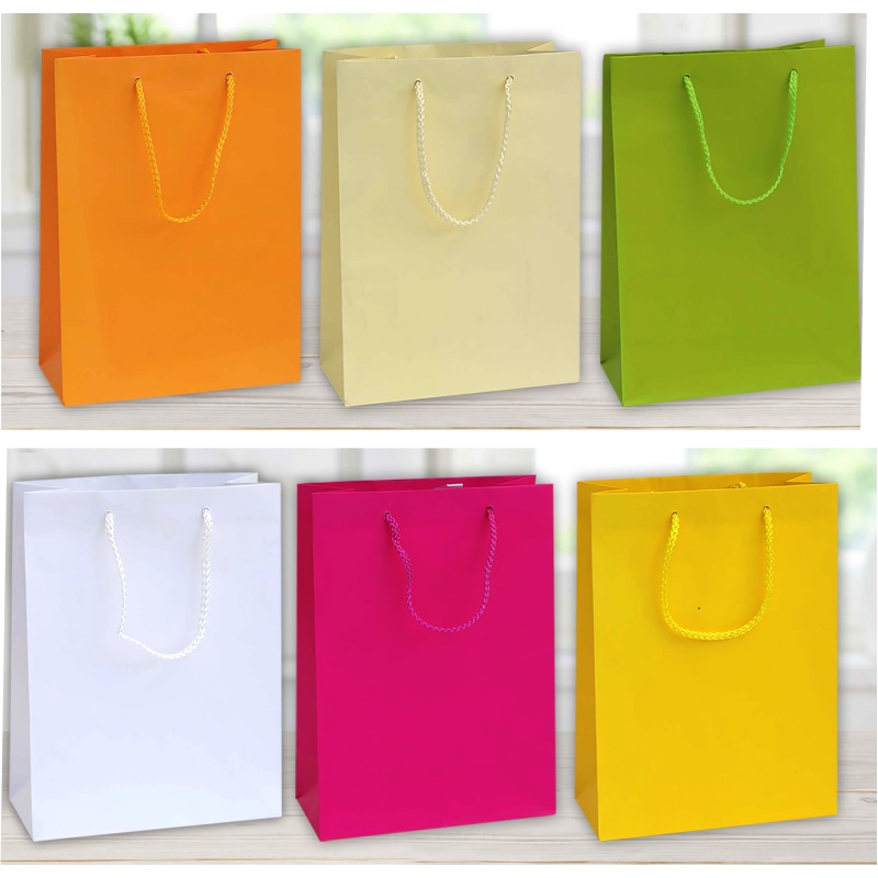 ΤΣΑΝΤΕΣ ΔΩΡΩΝ ΠΛΑΣΤΙΚΟΠΟΙΗΜΕΝΕΣ ΧΡΩΜΑΤΙΣΤΕΣ FLUO 10X7X12cm